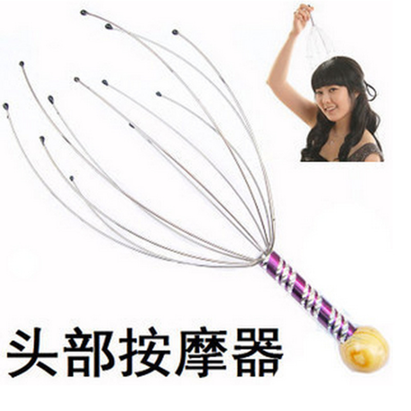 彫刻ステンレス八爪魚頭部マッサージ器頭部リラックス器脳マッサージ爪震え音魂抽出器|undefined