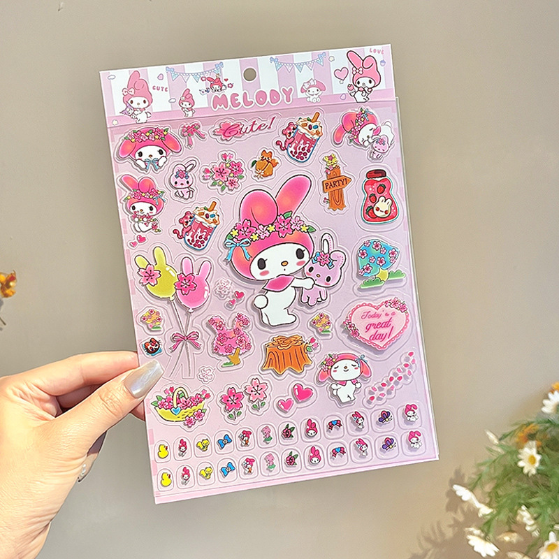 Niños usan piezas de manicura cortas autoadhesivas de alta sensación de mini color gelatina de dibujos animados chicas manijas falsas