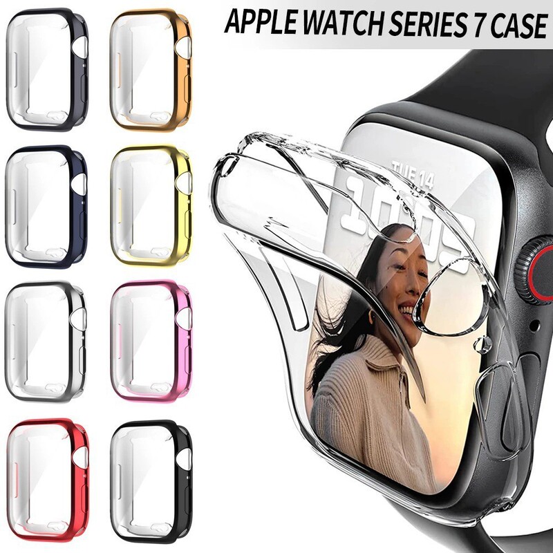 Suitable for the New Apple Iwatch6/7/8/9/S10/S11 Watch Protective Case Tpu Electroplated All-Inclusive Protective Cover