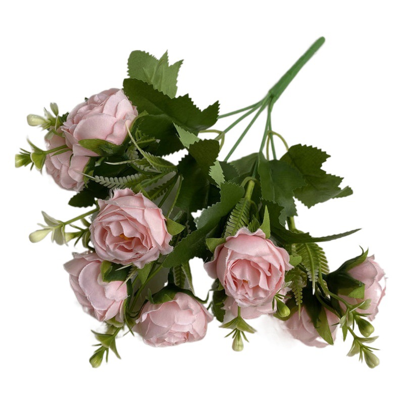 Nuevo paño cepillado estrellado peonía nórdico flor artificial sala de estar decoración flor artificial hogar tienda pantalla flor falsa