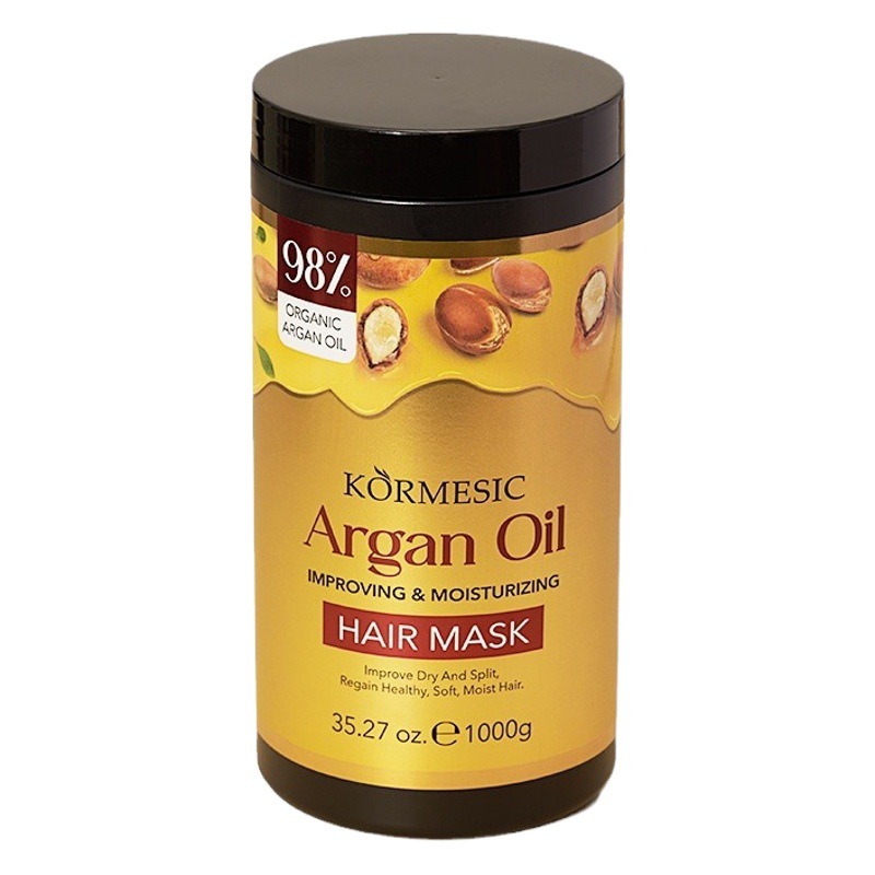 Mascarilla capilar de aceite de argán KORMESIC con empaque en inglés completo, cuidado del cabello, fabricante de comercio exterior transfronterizo, venta al por mayor.