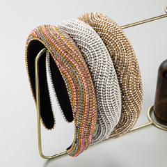 和鳴發箍女跨境歐美巴洛克風鑲鑽鏈海綿頭箍髮飾批發高顱頂頭飾