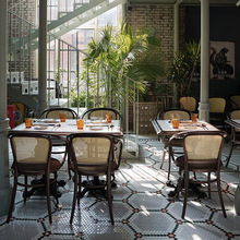 咖啡店餐桌民宿餐桌椅组合个性复古桌椅美式餐桌餐厅酒吧北欧实木