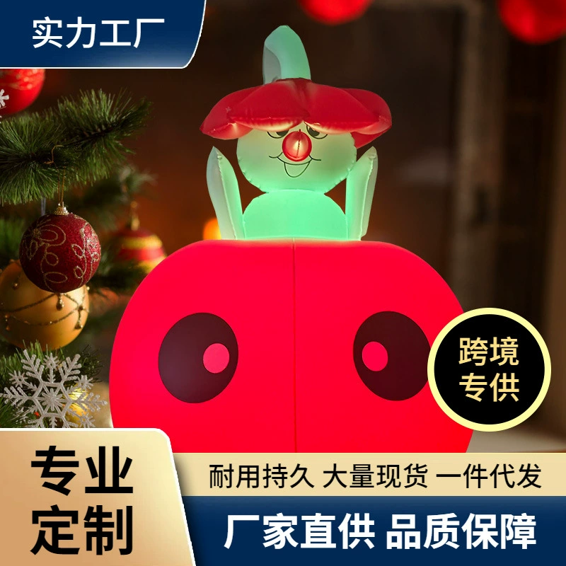 Надувная Шапка Снеговик Праздничные Светящиеся Украшения Двор Украшения Санта-Клаус Кулон Рождественская Елка Рождественский Шар