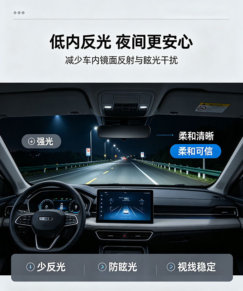 Sun protection film for car front windshield, sun privacy film for trucks and cars, self-adhesive film, heat insulation, original color, explosion-proof film