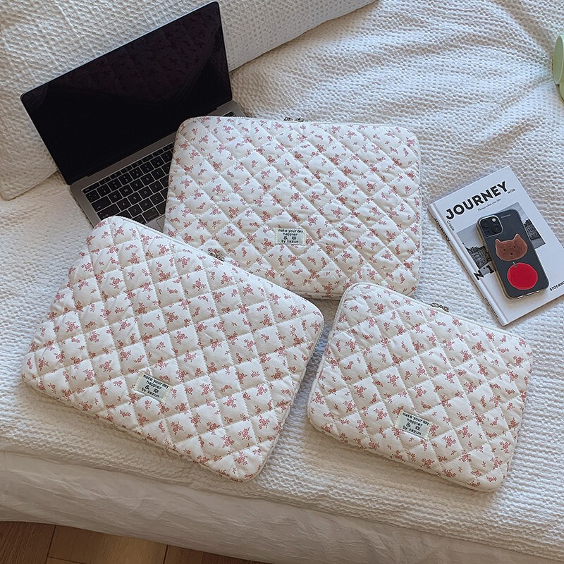 New Small Floral Laptop Bag with Rhombus Embroidery, Large Capacity 11inch iPad Tablet Protective Case New Small Floral Laptop Bag with Rhombus Embroidery, Large Capacity 11inch iPad Tablet Protective Case