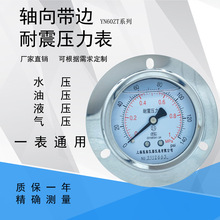 YN60ZT 充油抗震法蘭邊面板背接式M14*1.5 2分軸向帶邊耐震壓力表