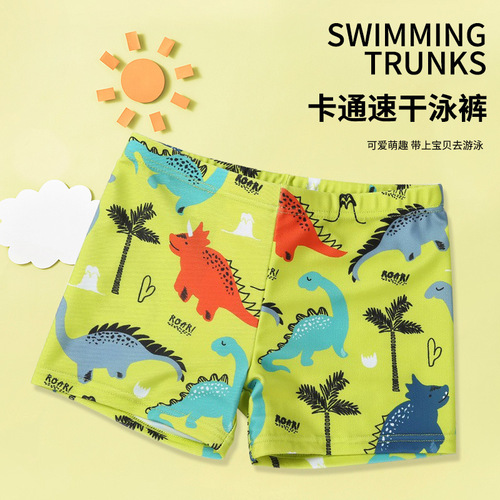 Children's Swim Trunks for Boys Cartoon Polyester Flat-Front Shorts for Young Boys Beach, Hot Spring Vacation Swim Trunks