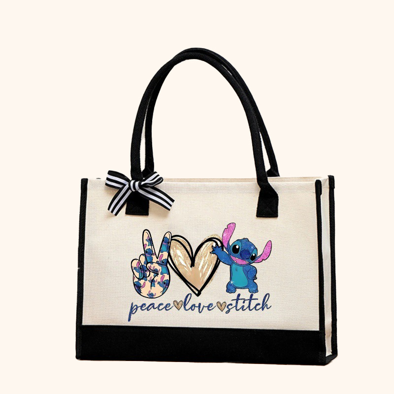 Bolso Tote con estampado de patrón Stitzi de moda en contraste transfronterizo Bolso de hombro doble en blanco y negro de gran capacidad Arte de alta gama
