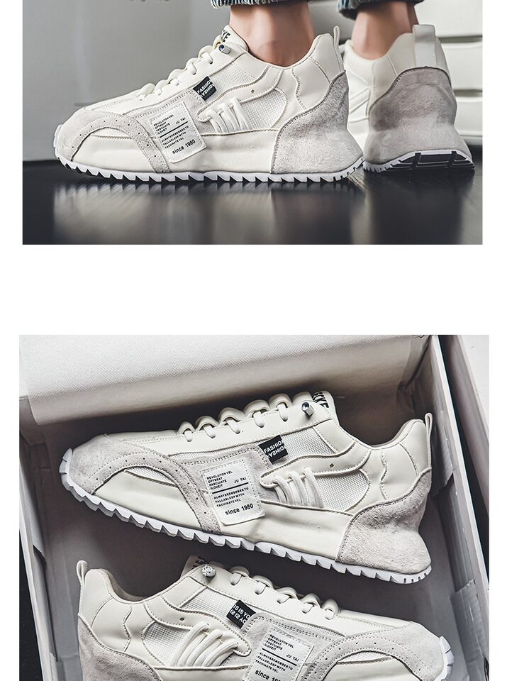 Giày thể thao nam sneaker thoáng khí đế cao su gót thấp tăng chiều cao — C681 màu trắng, C681 màu xanh lá, C681 màu đen chi tiết 13