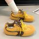 Korean Style New Retro Genuine Leather German Training White Shoes Women's 2025 Spring All-match Thick Sole Height-increasing Casual Shoes for Students Single-layer Shoes