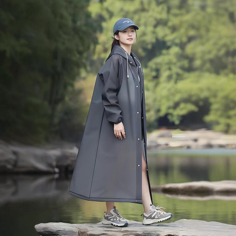加厚一次性雨衣成人长款男女通用徒步旅游便携式磨砂eva黑色雨披|undefined