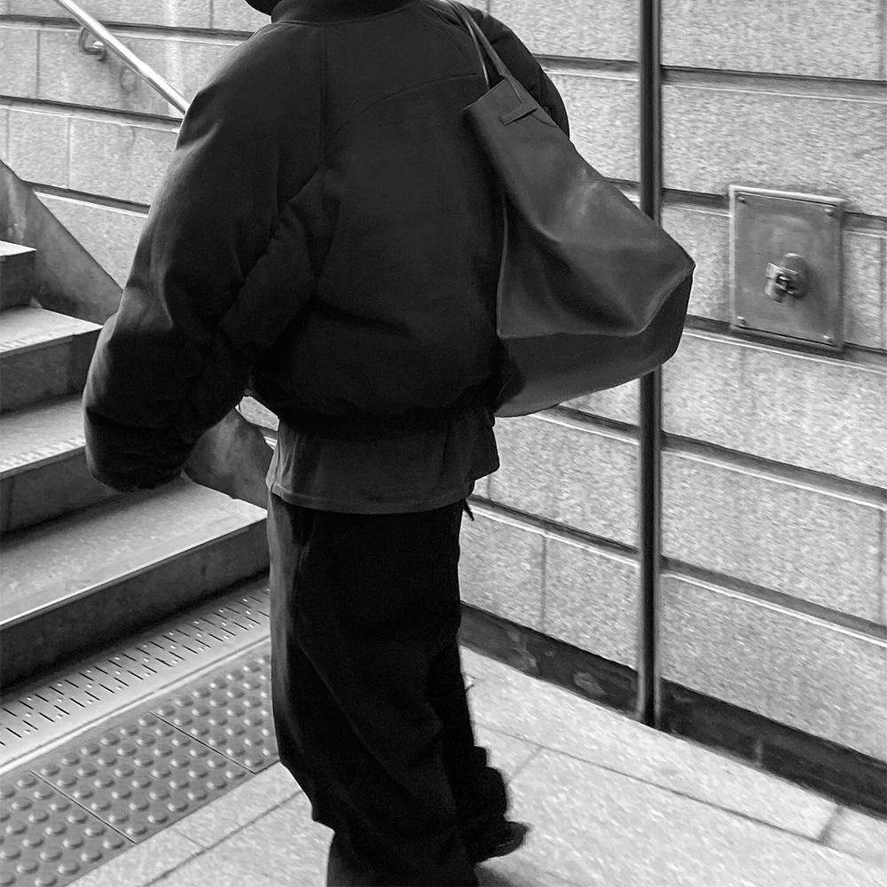 FAR OVERSIZED CARGO perfilado bolsillo grande pantalon suelto rodilla pliegue recto pantalones casuales negros