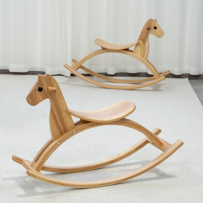 De madera maciza para niños ins Estilo nórdico caballo mecedora de madera silla adulto sentado bebé juguete kindergarten regalo