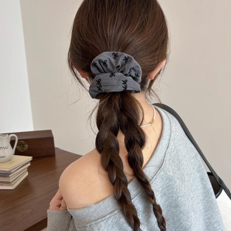 Temperamento arco ondulado punto de intestino grueso anillo de cabello de mujer bola de cabeza cuerda de cabello de alta elasticidad de banda de goma duradera tocado de cabello