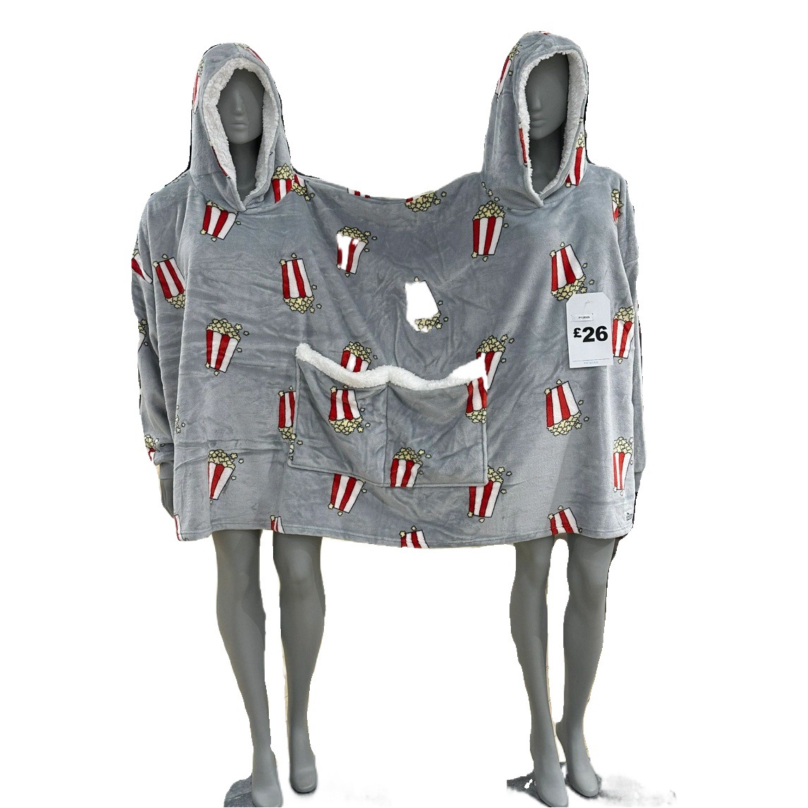 [In stock] popcorn double clothes couple sweater autumn and winter pajamas creative loose Beibei velvet home wear