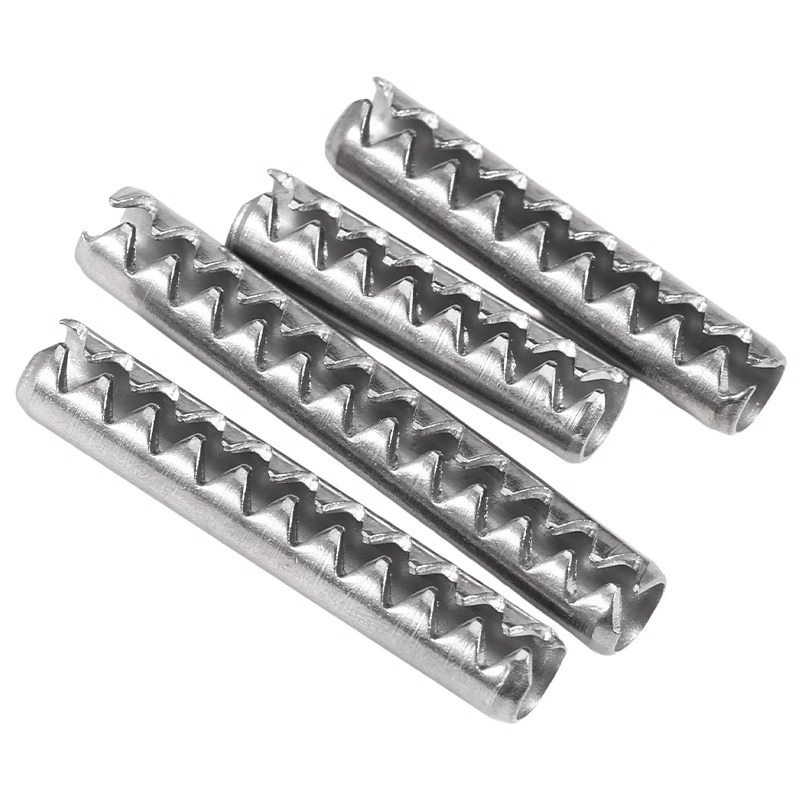304 acero inoxidable con dientes pin elástico pin corrugado abierto pin cilíndrico hueco dentado M2M2.5M3M4M5M6