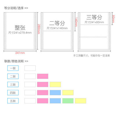 Printing paper Triplet Second Needle type computer Two links Quadruple Pentavalent Multi-joint Torn edge invoice detailed list