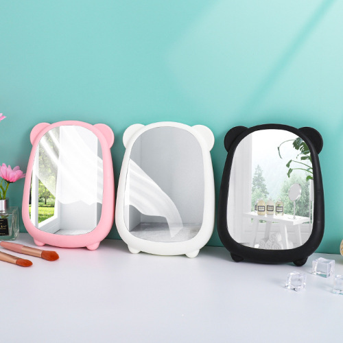 Desktop makeup mirror multifunctional dormitory mirror cartoon hanging small mirror new bear mirror wholesale