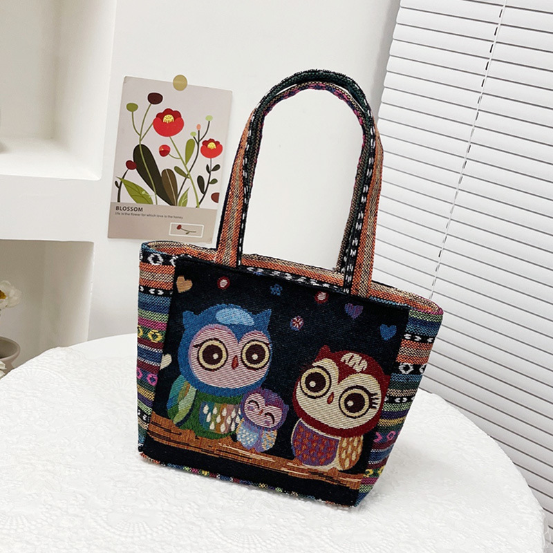 メーカー卸売ハンドバッグ漫画両面ジャカード刺繍手提げ袋サラリーマンのハンドバッグ|undefined