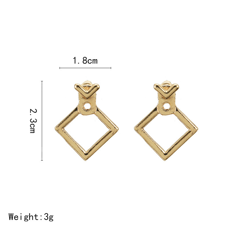 Simple Style Geometric Metal Plating Ear Studs 1 Pair
