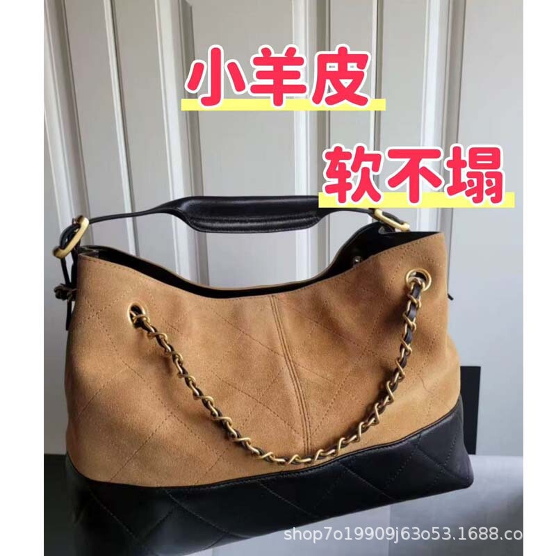 25A Suede Shopping Bag Tote Bag Hobo Fragrant Grandma Big Brand Replacement Guangzhou Luxury Bag Color Matching Bucket Bag