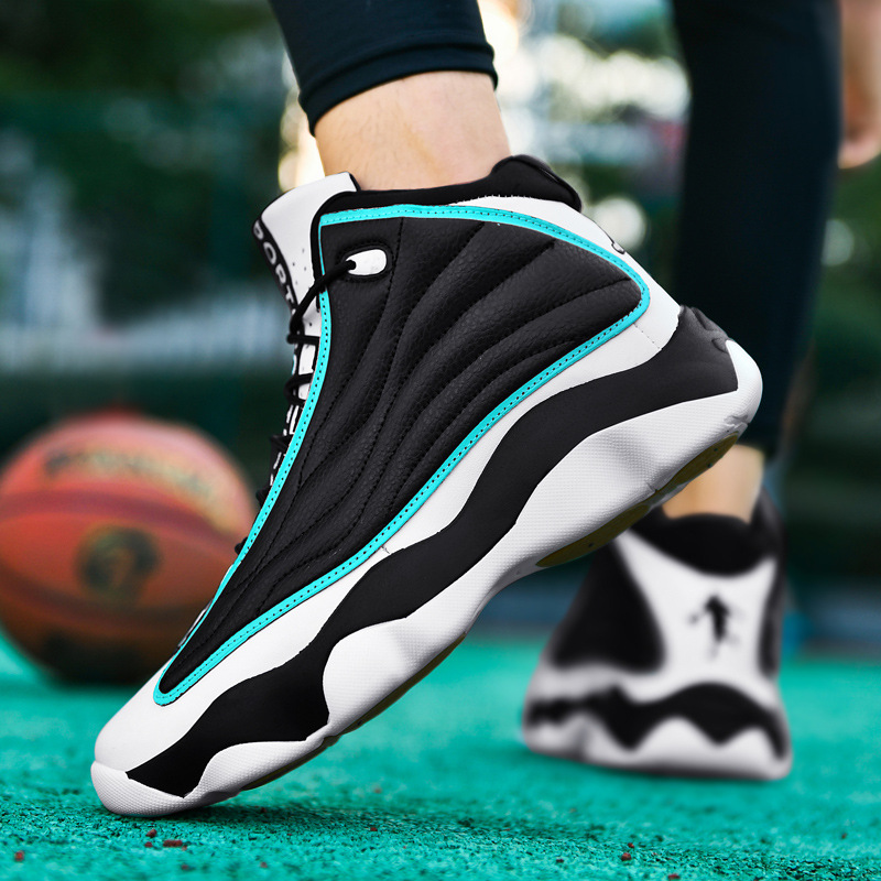 Comercio exterior transfronterizo nuevos zapatos de los hombres zapatos de baloncesto botas de combate de los hombres zapatillas de deporte deportivas altas zapatillas de moda juvenil estudiante