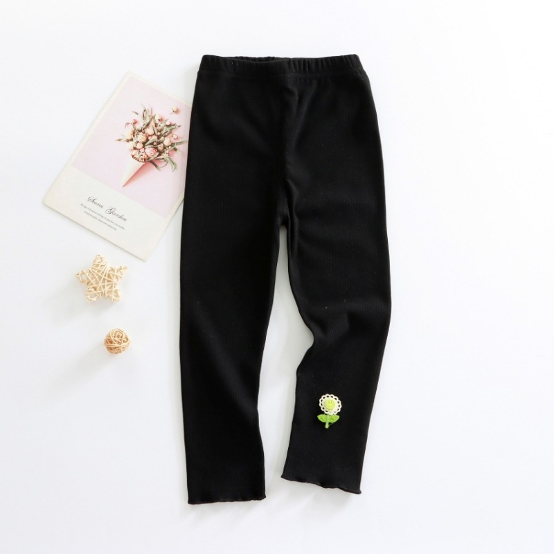 Polainas de las muchachas del estilo coreano para el desgaste externo ropa de los niños del otoño pantalones delgados del estilo occidental pantalones del girasol del bebé moda