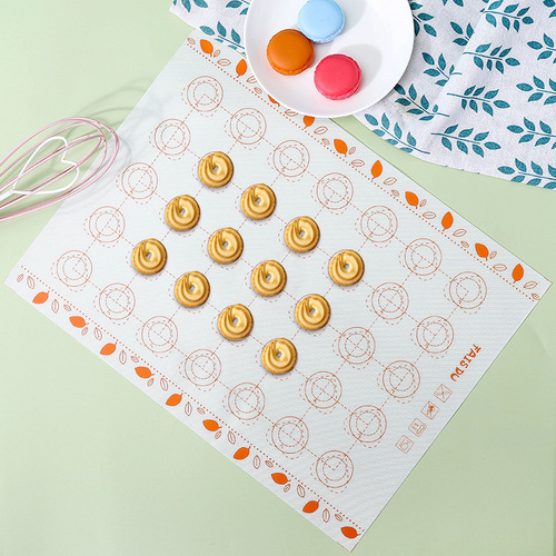 Food grade fondant non-stick mat macaron heart-shaped dessert cookie silicone mat kneading dough can be cut and rolled out mat wholesale