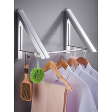 浴室卫生间隐形晾衣架迷你小型可折叠收缩伸缩杆室内壁挂式免打孔