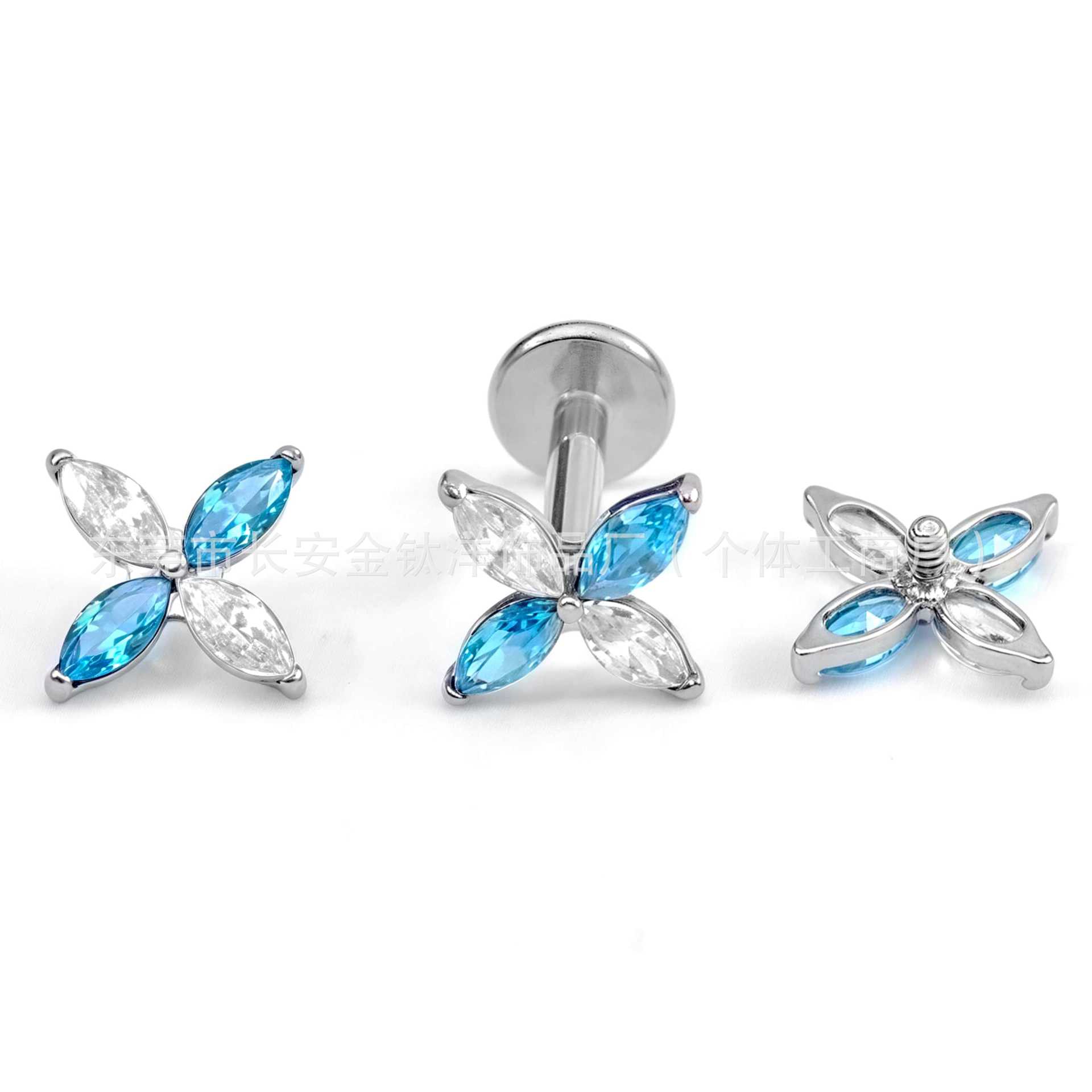 Labret piercing jewelry detail image