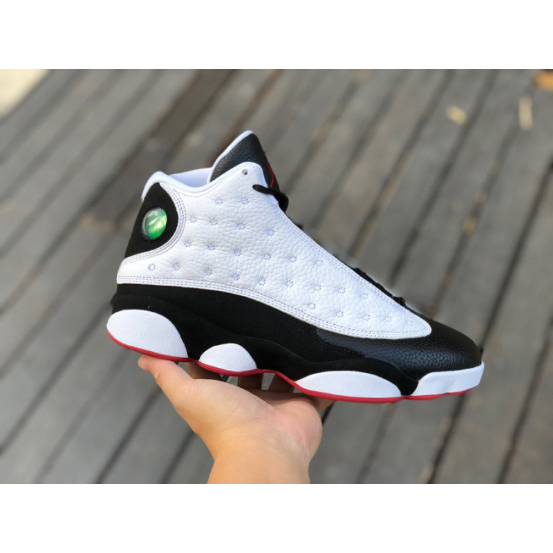 Putian Chunyuan AJ13 alto impacto blanco, verde y negro zapatos de baloncesto para gatos resistentes al desgaste, zapatos de carreras para parejas para hombres y mujeres
