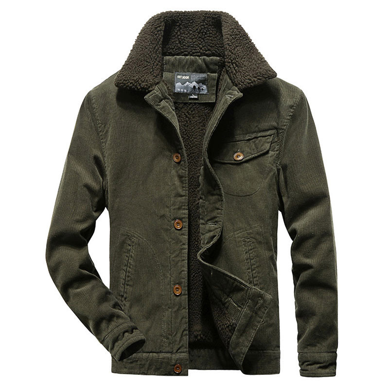 Chaqueta de pana de invierno para hombre abrigo cálido de algodón acolchado forrado de lana engrosada abrigo de algodón acolchado chaqueta de trabajo de papá 1852 1885