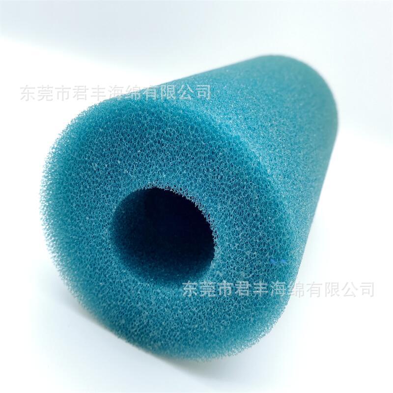 批发大号蓝色游泳池过滤海绵管海绵柱圆形泳池海绵直径100*200