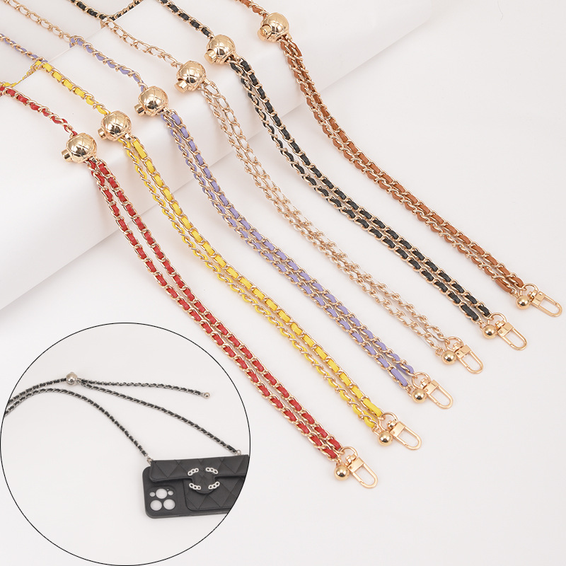 Cross-border wholesale: Customizable small golden ball crossbody chain bags, adjustable leather straps, Chanel-style shoulder strap accessories