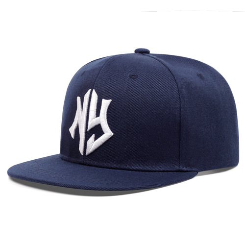 Cross-border e-commerce unisex flat brimmed hats with street embroidery letters NY hip-hop hats summer fashion sports baseball caps