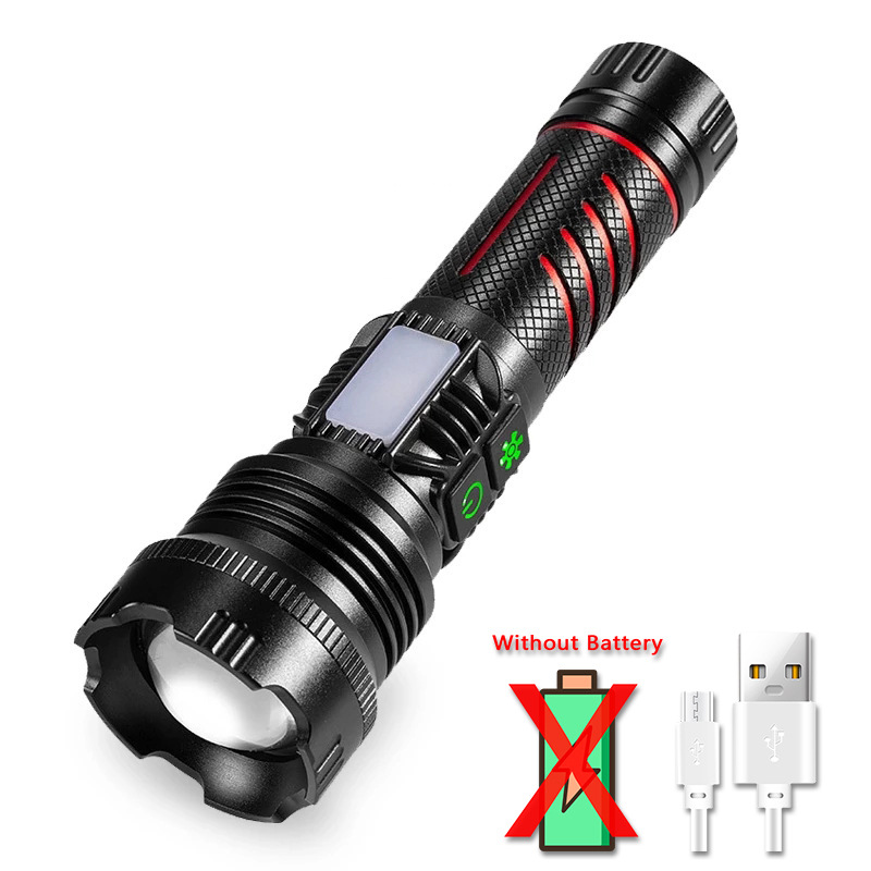 Transfronterizos nueva linterna de luz al aire libre USB recargable al aire libre impermeable de alta potencia cañón láser blanco