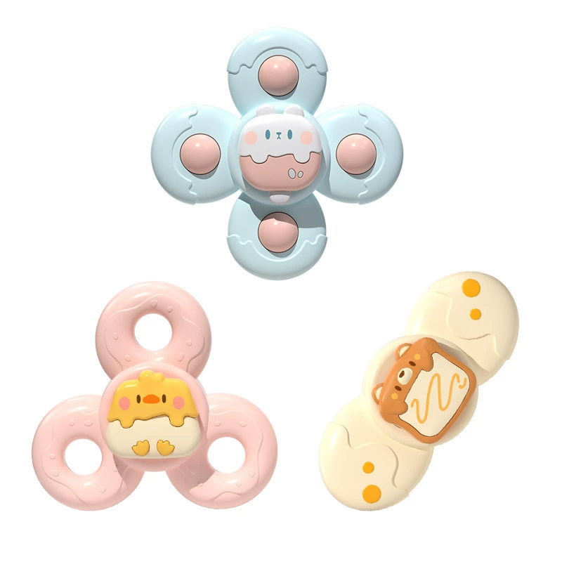 Smart toy, rotating spinning top for bath, 0-3 years, flowered, can bite