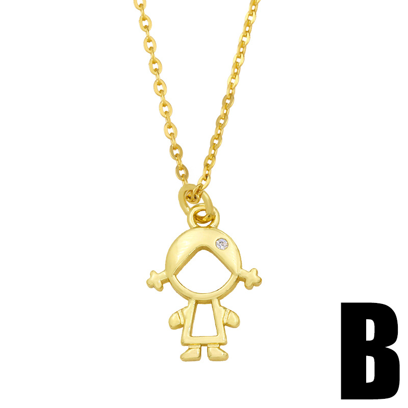 wholesale jewelry cute little boy little girl pendant necklace Nihaojewelry