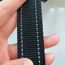 黑色丙纶双面反光条织带 服装辅料安全警示夜光条宠物织带 PP织带