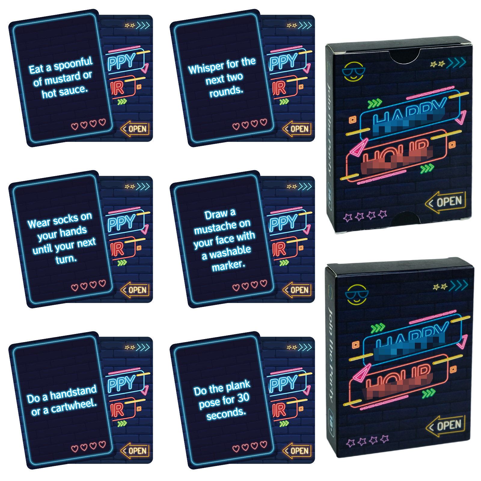 New Cross-border 50-piece Board Card Set, Creative Party Multiplayer Adventure Prank Interactive Game Cards_voghion.com