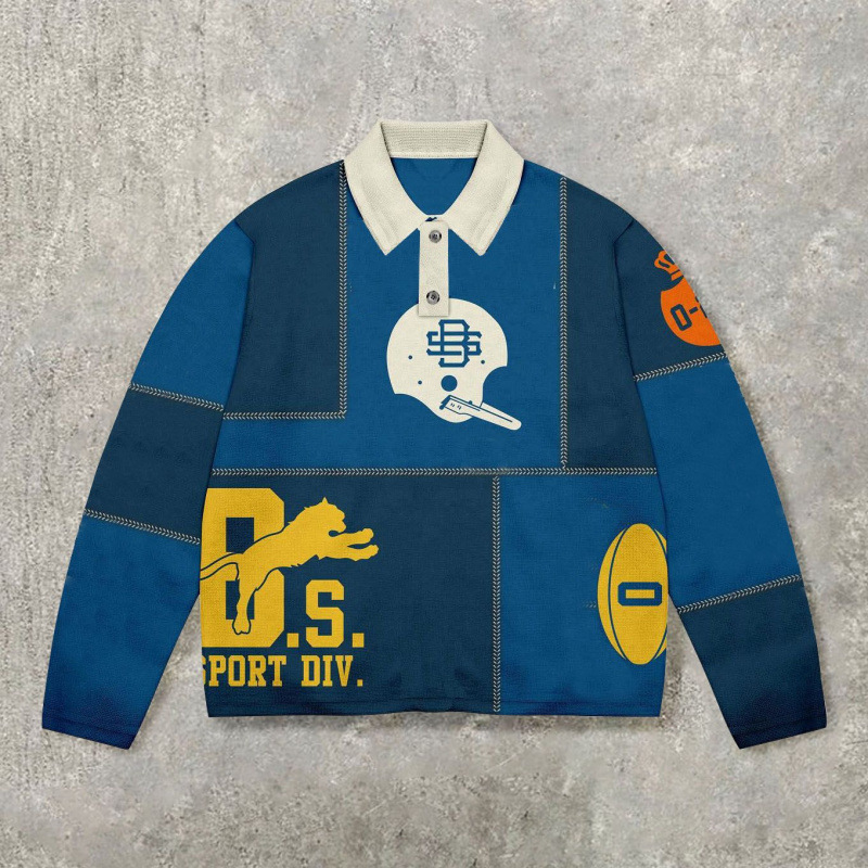 2025美式潮牌复古Y2K新款时尚潮流3D印花POLO衫街头潮流POLO衫|undefined