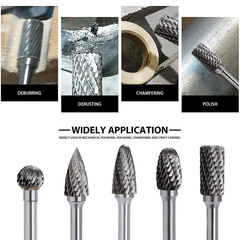6X8 Hard Alloy Tungsten Carbide Grinding Head, Rotary File Milling Cutter, Woodworking Wood Carving Grinding Head, Carving Knife