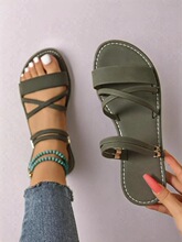 M 13200L Flat Cross Strap Sandals 平底凉拖鞋 欧美风向跨境亚