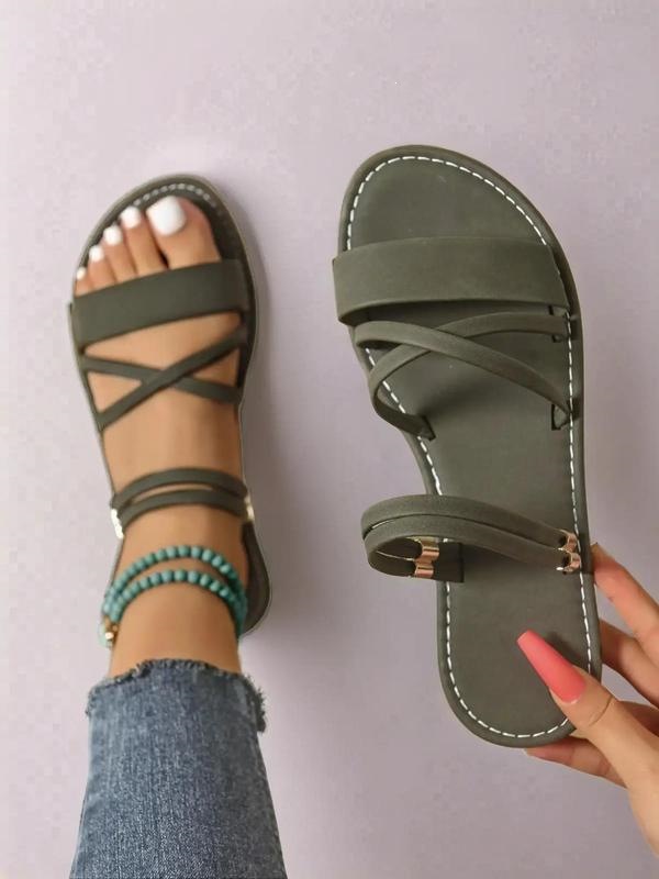 M 13200L Flat Cross Strap Sandals 平底凉拖鞋 欧美风向跨境亚