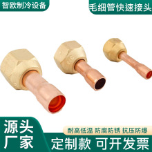 多型号黄铜毛细管快速接头制冷机组高压软管连接专用黄铜接头气动