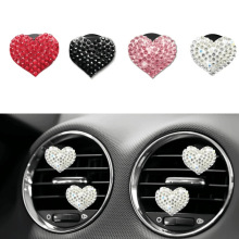 R 41420 Rhinestone heart car aroma clip ���갮�ĳ�����޹��
