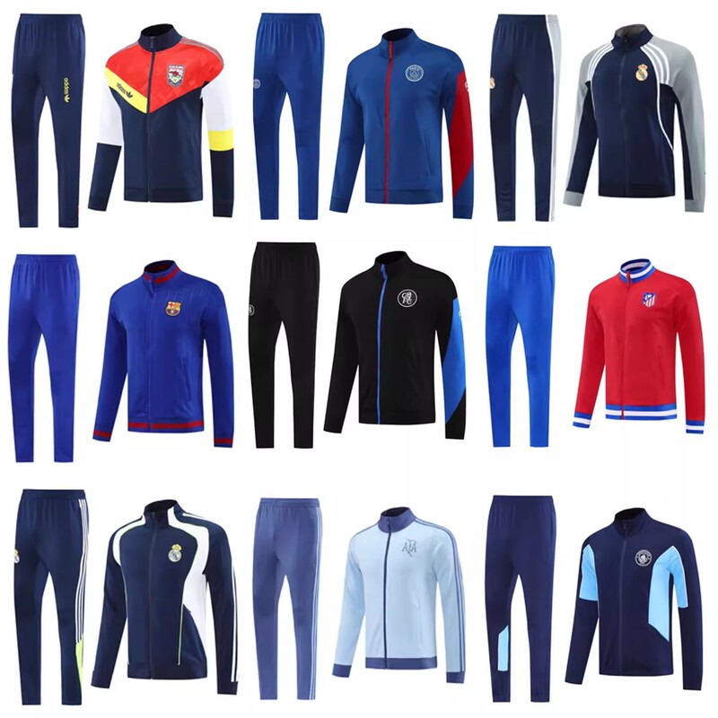 2526 Real Madrid Barcelona Manchester United Football Training Suit Paris Autumn and Winter Long-Sleeved Arsenal Casual Sports Outer Suit for Men