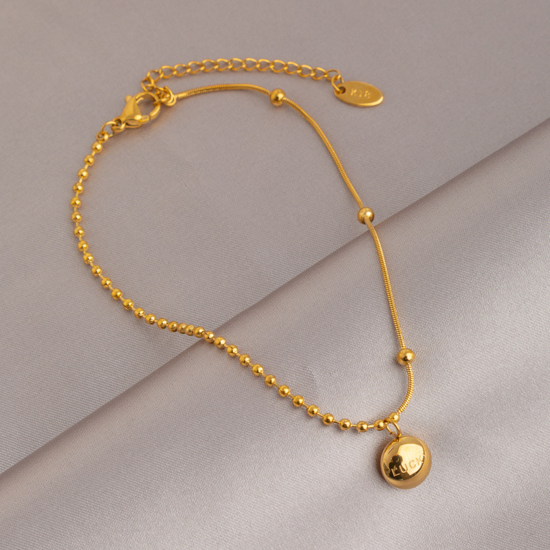 Anklet Jewelry Women's 2023 New 18K Gold Titanium Steel Non-fading Elegant ins All-match High-end Feeling Foot Chain Anklet