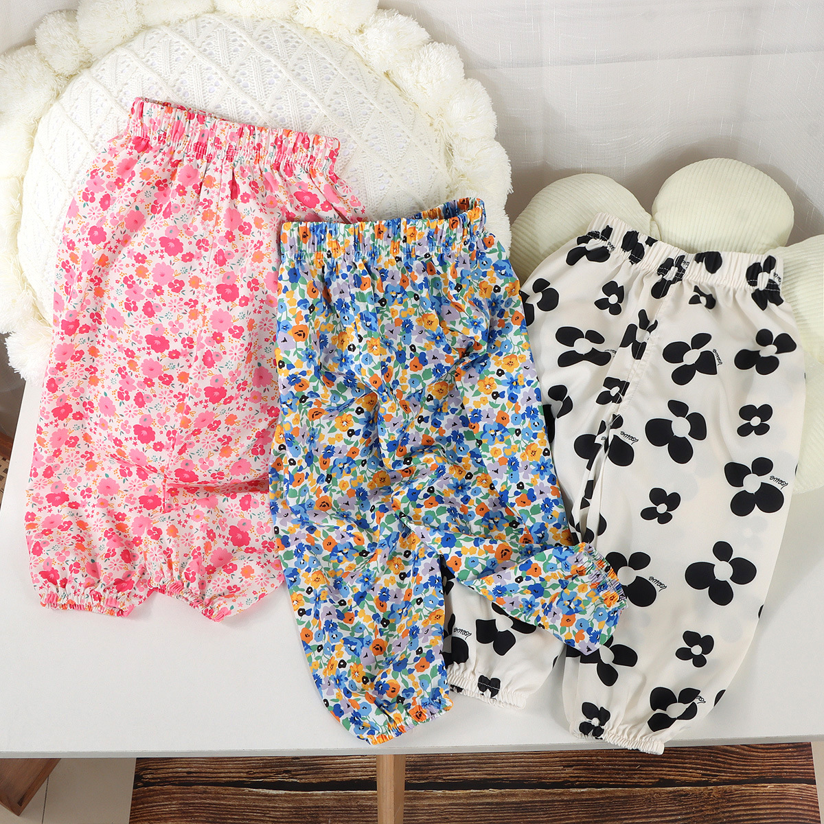 [Personalizado] Pantalones anti-mosquitos para niños, pantalones de verano de nueve puntos, pantalones de estilo coreano para niños y niñas, pantalones para niños de moda